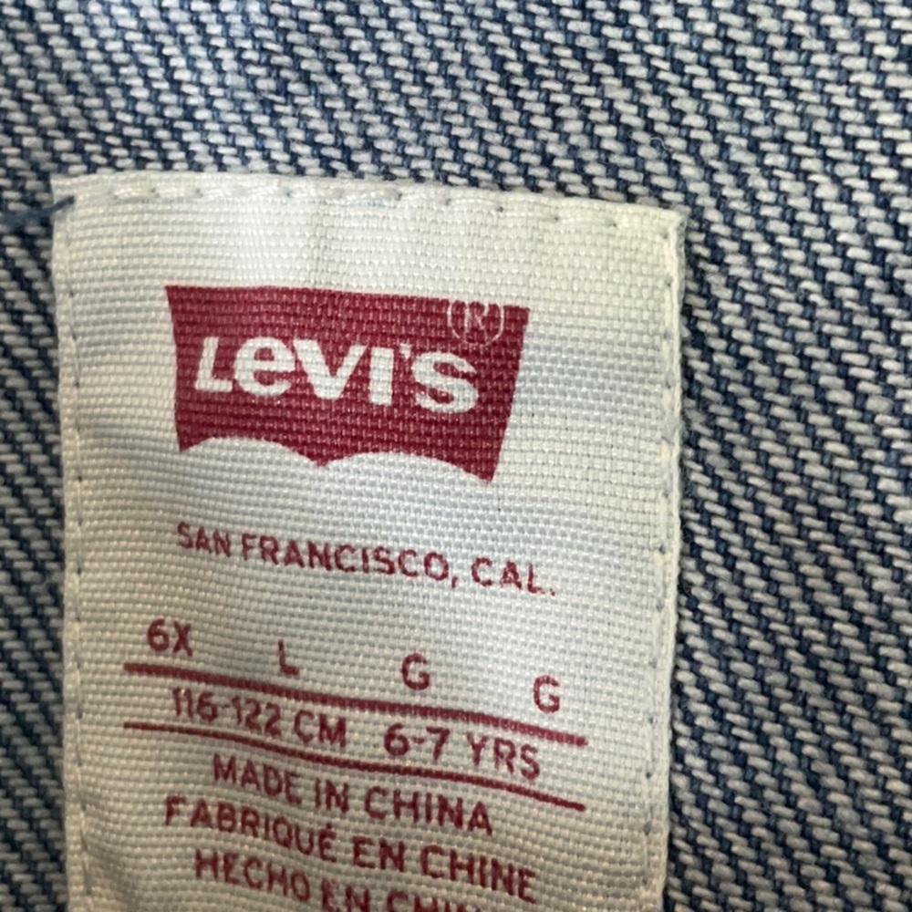 Levi’s Girls Short Sleeve Button Up Denim Dress Size L(6X) - Picture 7 of 9